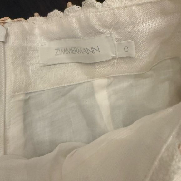 Rhiannon Tuck Short in Ivory With Beige Woven Belt by Zimmermann Size 0 - Picture 9 of 12